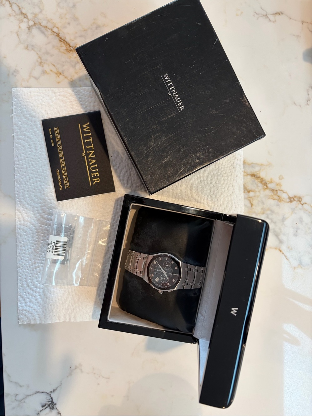 Men's Stainless Steel Watch in Silver with Dark Dial